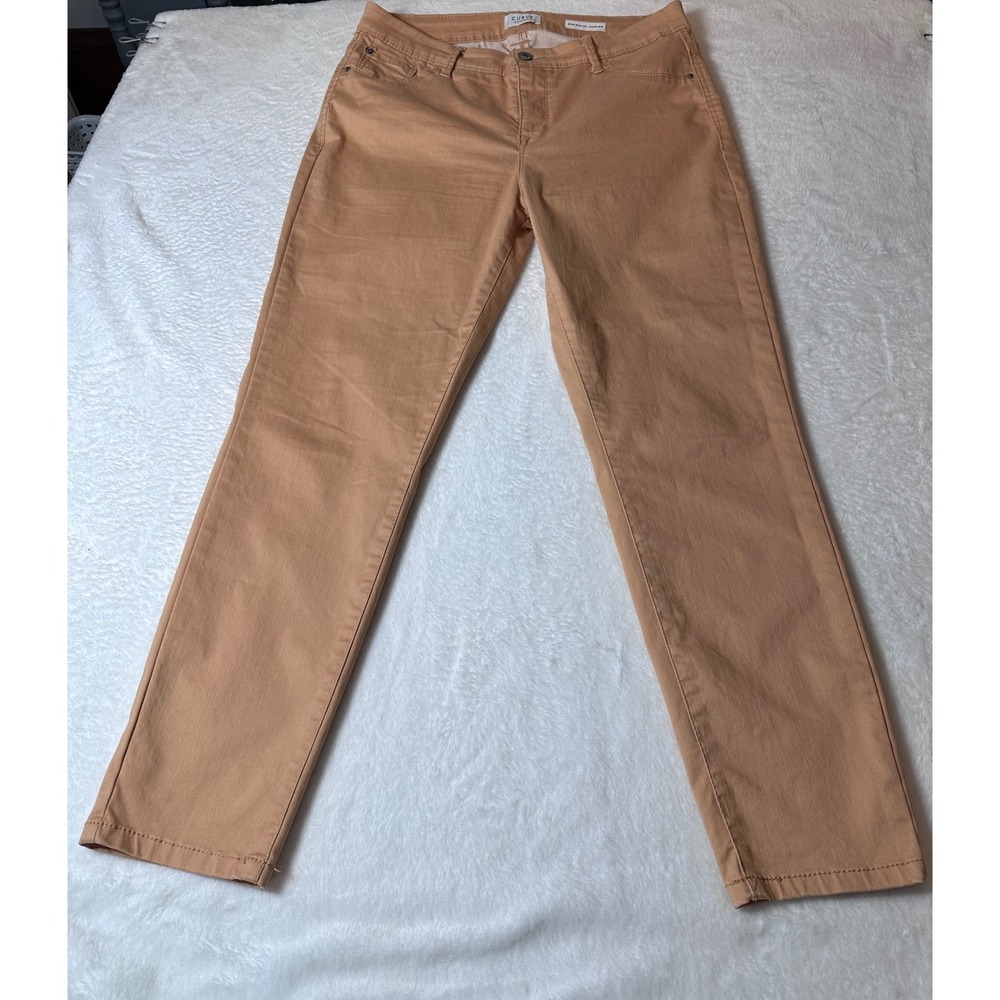 Curve Appeal Minimalist Jegging Tan Camel Slim Leg Pants Womens Size 12/31